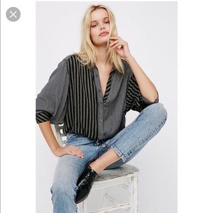 Free People Magic Slippers Button Down Top